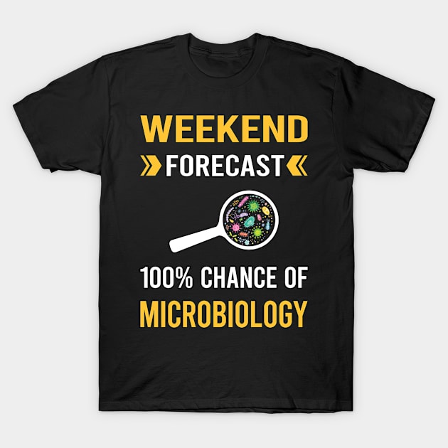 Weekend Forecast Microbiology Microbiologist T-Shirt by Bourguignon Aror